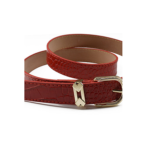 

Women's Dress Belt Alloy Skinny Belt - Solid Colored Shiny Metallic / Fashion / PU