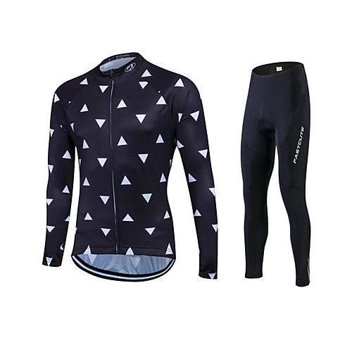 

Fastcute Men's Women's Long Sleeve Cycling Jersey with Tights Winter Fleece Polyester Lycra SilverBlue Plus Size Bike Jersey Tights Clothing Suit Breathable 3D Pad Quick Dry Sweat-wicking Sports
