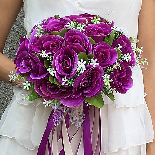 

Wedding Flowers Bouquets Wedding / Party / Evening Satin 9.84(Approx.25cm)