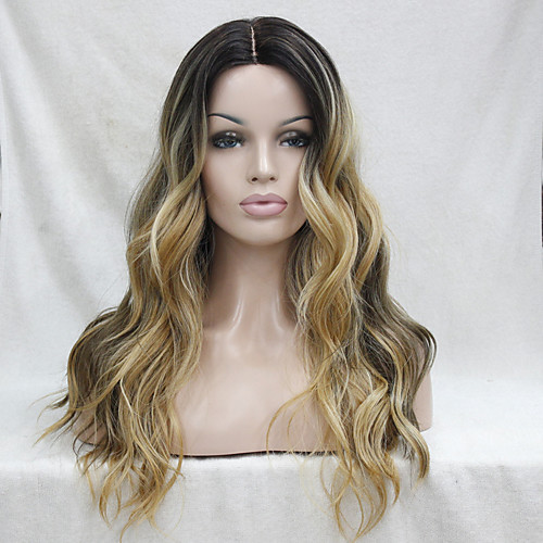 

Synthetic Lace Front Wig Wavy Kardashian Wavy Middle Part Lace Front Wig Long Light Blonde Black / Grey Black / Blonde Dark Brown / Golden Blonde Brown Synthetic Hair Women's Heat Resistant Ombre