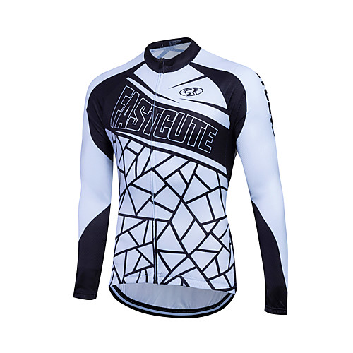 

Fastcute Men's Long Sleeve Cycling Jersey Winter Fleece Polyester Coolmax Grey Bike Sweatshirt Jersey Top Thermal / Warm Fleece Lining Breathable Sports Clothing Apparel / Velvet / Quick Dry