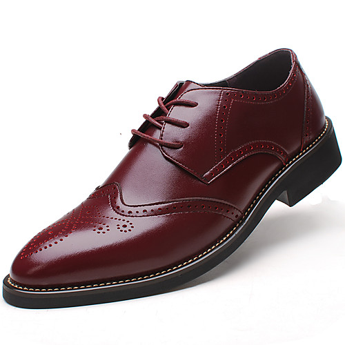 

Men's Oxfords Formal Shoes Brogue Leather Shoes Business Wedding Casual Party & Evening Leather Slip Resistant Black Burgundy Brown Fall Spring / Block Heel / Lace-up / Comfort Shoes / EU41