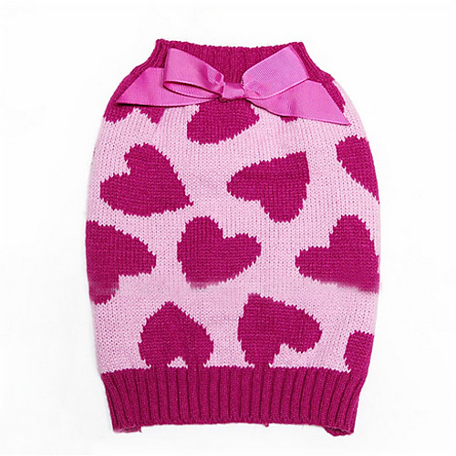 

Dog Sweater Dog Clothes Heart Cotton Costume For Spring & Fall Winter Men's Women's Casual / Daily