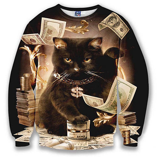 

Men's Sweatshirt Optical Illusion Daily Hoodies Sweatshirts Long Sleeve Black