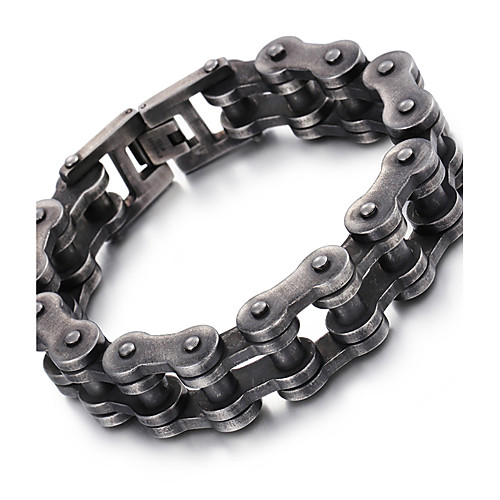 

Men's Chain Bracelet Fashion Stainless Steel Bracelet Jewelry Black For Christmas Gifts Party Anniversary Congratulations Gift Casual / Titanium Steel