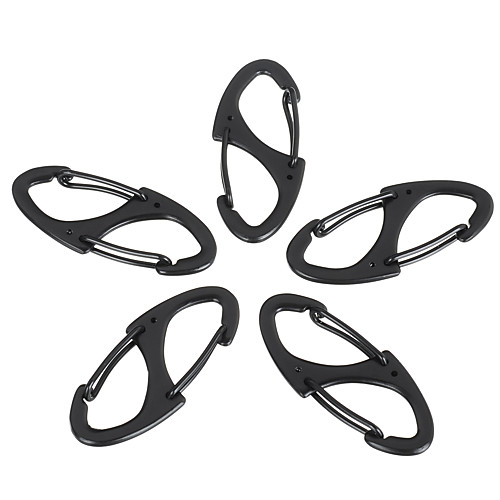 

Buckle Multitools Keychains Pocket Convenient Durable Alloy Hiking Climbing Camping 5 pcs Black Silver