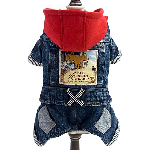 

Dog Jumpsuit Denim Jacket / Jeans Jacket Winter Dog Clothes Blue Costume Denim Jeans Cowboy Fashion S M L XL XXL