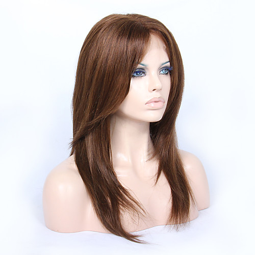 

Human Hair Glueless Lace Front Lace Front Wig style Brazilian Hair Straight Yaki Wig 130% 150% Density 14-18 inch with Baby Hair Natural Hairline African American Wig 100% Hand Tied Women's Medium