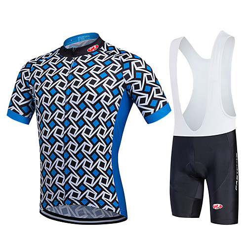 

Fastcute Men's Women's Short Sleeve Cycling Jersey with Bib Shorts Black Bike Bib Shorts Jersey Bib Tights Breathable 3D Pad Quick Dry Sweat-wicking Sports Polyester Lycra Sports Clothing Apparel
