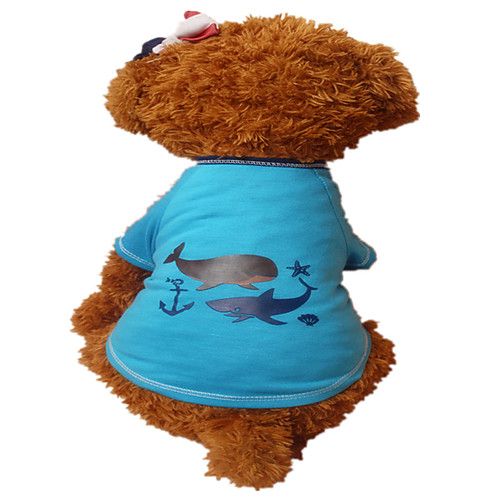 

Dog Shirt / T-Shirt Animal Fashion Dog Clothes Puppy Clothes Dog Outfits Breathable Light Green Light Blue Costume for Girl and Boy Dog Cotton XS S M L