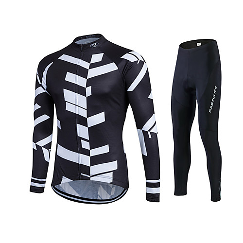 

Fastcute Men's Women's Long Sleeve Cycling Jersey with Tights SilverBlue Bike Pants / Trousers Jersey Tights Breathable 3D Pad Quick Dry Sweat-wicking Sports Polyester Lycra Sports Clothing Apparel