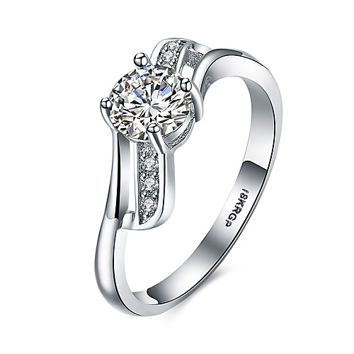 

Women's Band Ring Cubic Zirconia Silver Sterling Silver Zircon 18K Gold Personalized Vintage Fashion Wedding Party Jewelry / Hypoallergenic