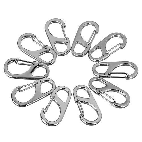 

Buckle Multitools Keychains Pocket Multi Function Convenient Alloy Hiking Climbing Camping 10 pcs Black Silver