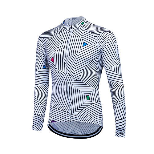 

Fastcute Men's Long Sleeve Cycling Jersey Winter Fleece Polyester Coolmax Stripes Bike Sweatshirt Jersey Top Mountain Bike MTB Road Bike Cycling Thermal / Warm Fleece Lining Breathable Sports