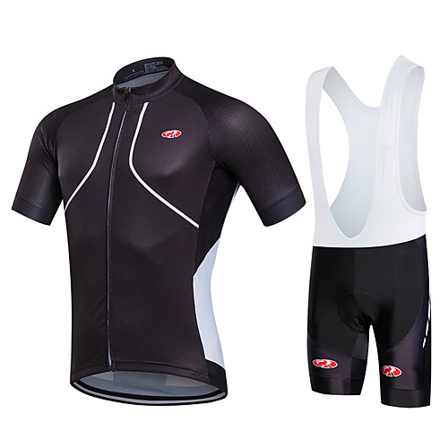 

Fastcute Men's Women's Short Sleeve Cycling Jersey with Bib Shorts Lycra Polyester Bike Bib Shorts Jersey Bib Tights Breathable 3D Pad Quick Dry Sweat-wicking Sports Sports Clothing Apparel