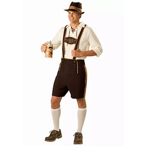 

Party Costume Lederhosen Men's Bavarian Halloween Oktoberfest Beer Festival / Holiday Terylene Brown Men's Easy Carnival Costumes Solid Colored / Top / Pants / More Accessories