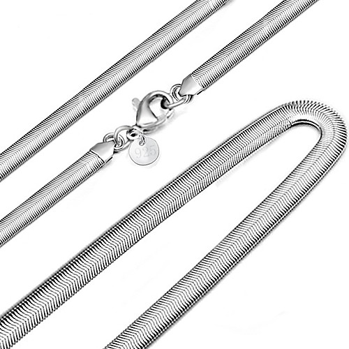 

Men's Women's Chain Necklace Snake Personalized Fashion Sideways Sterling Silver Silver Necklace Jewelry For Wedding Party Daily Casual Sports