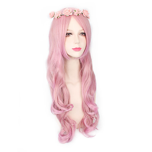 

Synthetic Wig Body Wave Kardashian Body Wave Wig Pink Long Pink Synthetic Hair Women's Pink