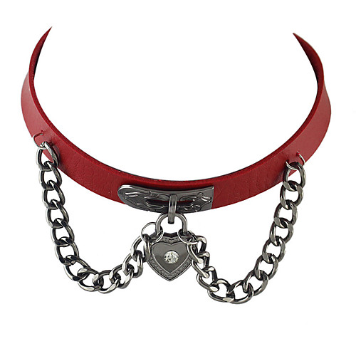 

Women's Choker Necklace Collar Necklace Ladies Personalized Gothic Fashion Leather Alloy White Black Red Rose Coffee Necklace Jewelry For Party Casual Daily