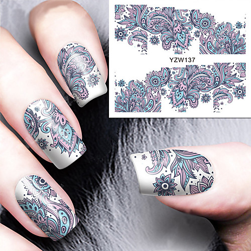 

blooming flower nail art water decals transfer nail stickers nail art decoration born pretty