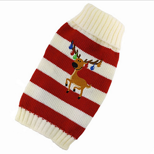 

Cat Dog Sweater Puppy Clothes Reindeer Christmas Winter Dog Clothes Puppy Clothes Dog Outfits Red Green Costume for Girl and Boy Dog Cotton XS S M