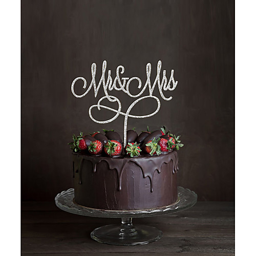 

Cake Topper Classic Theme Monogram Acrylic Wedding with Flower 1 Gift Box