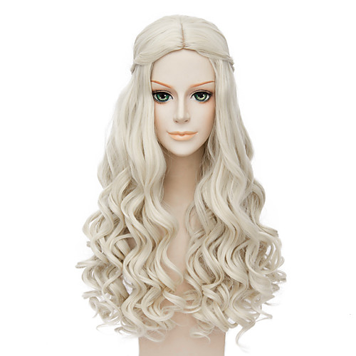 

Synthetic Wig Cosplay Wig Wavy Wavy Wig Blonde Long Blonde Synthetic Hair Women's Middle Part African American Wig Braided Wig Blonde