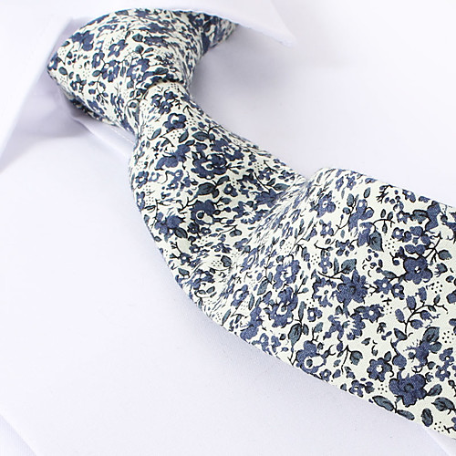 

White Floral Skinny Ties Cotton