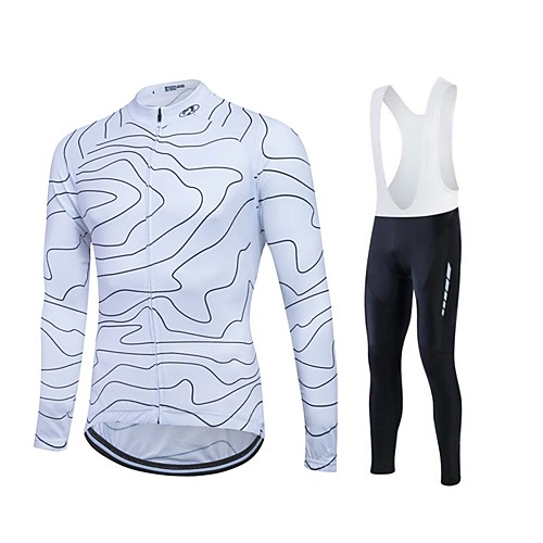 

Fastcute Men's Long Sleeve Cycling Jersey Winter Fleece Polyester Velvet Bike Clothing Suit Thermal / Warm Windproof Fleece Lining Breathable 3D Pad Sports Sports Mountain Bike MTB Road Bike Cycling