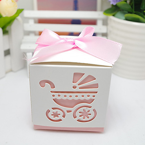 

Cubic Card Paper Favor Holder with Ribbons Favor Boxes Cookie Bags Gift Boxes Candy Jars and Bottles - 12