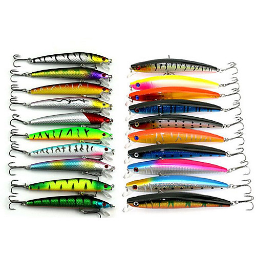 

20 pcs Fishing Lures Hard Bait Pencil Lure Packs Pike Floating Bass Trout Pike Sea Fishing Soft Plastic