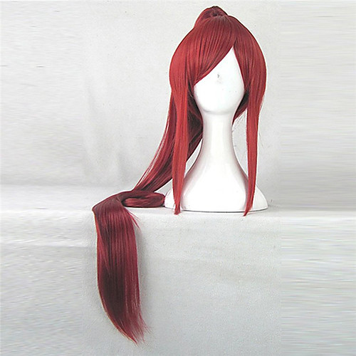 

Synthetic Wig Cosplay Wig Straight Straight With Ponytail Wig Red Synthetic Hair Women's Red hairjoy