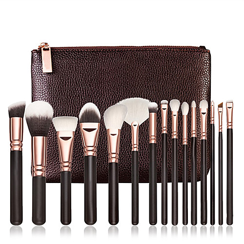 

Professional Makeup Brushes Makeup Brush Set 15pcs Portable Eco-friendly Professional Full Coverage Synthetic Limits Bacteria Synthetic Hair Wood Makeup Brushes for Blush Brush Foundation Brush Lip