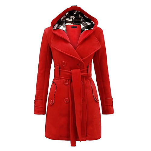 

Women's Long Coat Solid Colored Classic Style Chic & Modern Winter Trench Coat Long Daily Wear Long Sleeve Faux Leather Coat Tops Black
