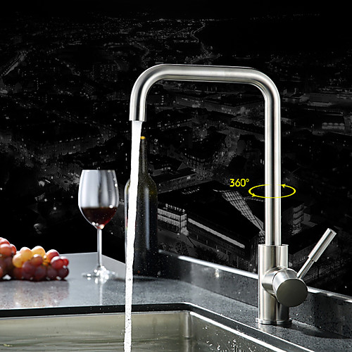 

Kitchen faucet - Single Handle One Hole Stainless Steel Standard Spout Vessel Contemporary / Art Deco / Retro / Modern Kitchen Taps