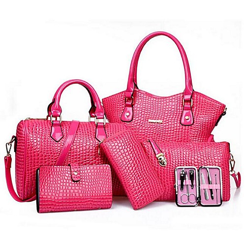 

Women's Bags PU(Polyurethane) Bag Set 5 Pieces Purse Set Fuchsia / Red / Blue / Bag Sets
