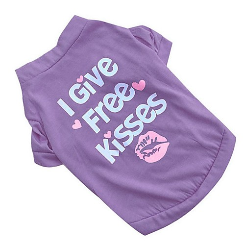 

Cat Dog Shirt / T-Shirt Dog Clothes Purple Red Blue Costume Husky Labrador Alaskan Malamute Cotton Letter & Number Casual / Daily Fashion XS S M L