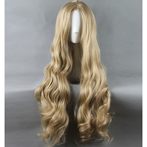 

Synthetic Wig Cosplay Wig Straight Straight Wig Blonde Long Very Long Light Blonde Synthetic Hair Women's Middle Part Blonde