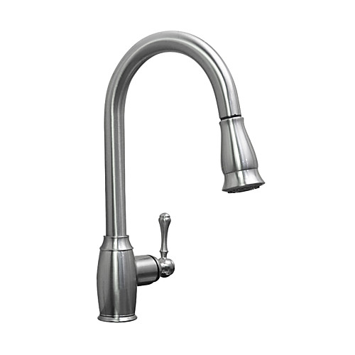 

Kitchen faucet - Single Handle One Hole Nickel Brushed Pull-out / ­Pull-down / Tall / ­High Arc Vessel Contemporary Kitchen Taps / Brass