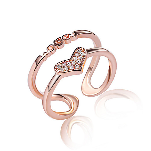 

Band Ring Crossover Golden Silver Rose Gold Sterling Silver Heart Ladies Unusual Unique Design One Size / Knuckle Ring / Women's