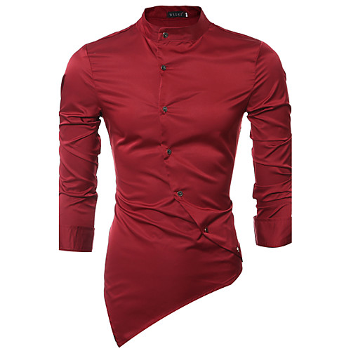 

Men's Shirt Solid Colored Basic Long Sleeve Daily Tops White Red Navy Blue