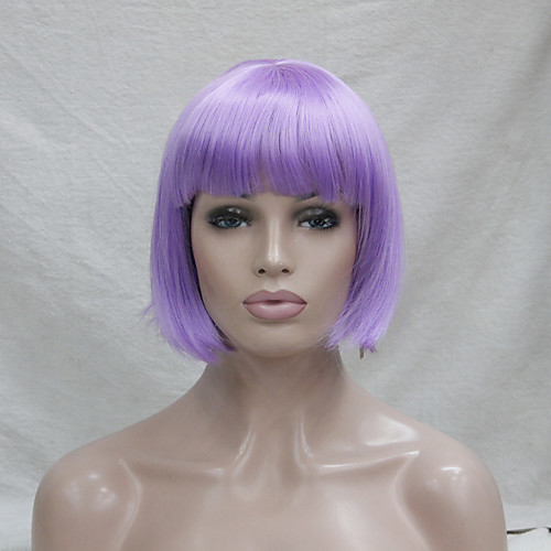 

Cosplay Costume Wig Synthetic Wig Cosplay Wig Straight Straight Bob Wig Purple Synthetic Hair Women's Purple