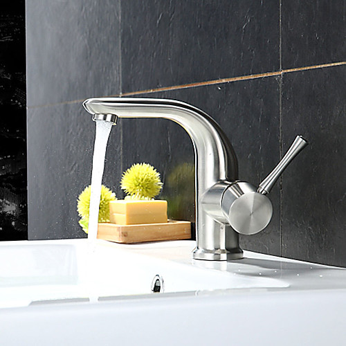 

Bathroom Sink Faucet - Standard / Rain Shower / Widespread Stainless Steel Vessel Single Handle One HoleBath Taps