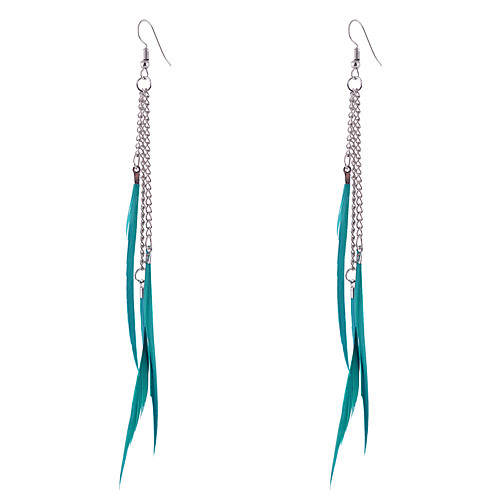 

Women's Drop Earrings Ladies Bohemian Boho Feather Earrings Jewelry Brown / Blue / Khaki For Wedding Party Casual Sports