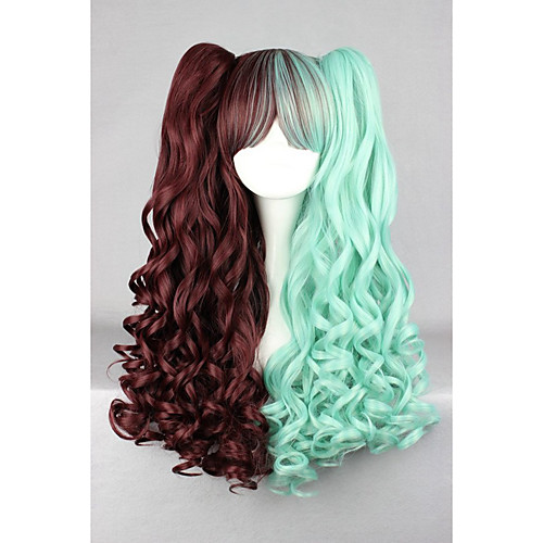 

Synthetic Wig Cosplay Wig Wavy Wavy Wig Green Synthetic Hair Women's Braided Wig African Braids Green hairjoy