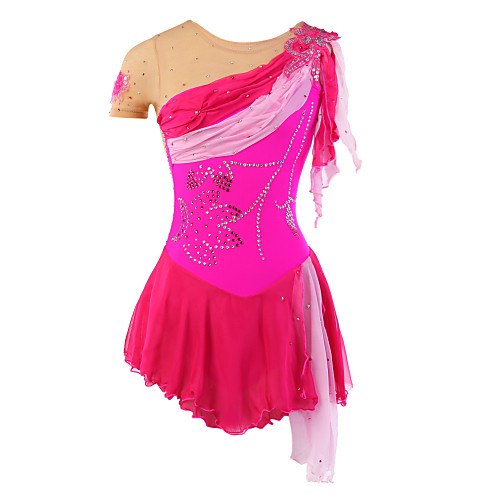 

Figure Skating Dress Women's Girls' Ice Skating Dress Mesh Spandex High Elasticity Training Competition Skating Wear Breathable Handmade Dumb Light Fashion Sleeveless Ice Skating Figure Skating