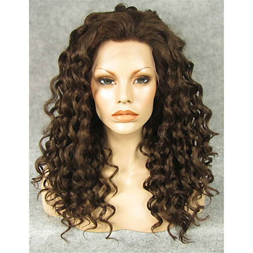 

Synthetic Wig Curly Curly Lace Front Wig Brown Synthetic Hair Brown