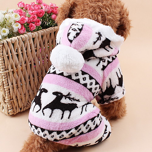 

Cat Dog Hoodie Jumpsuit Pajamas Reindeer Keep Warm Christmas Winter Dog Clothes Puppy Clothes Dog Outfits Blue Pink Brown Costume for Girl and Boy Dog Polar Fleece S M L XL XXL