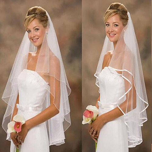 

Two-tier Classic & Timeless / Wedding Wedding Veil Fingertip Veils / Wedding Accessories with Tulle A-line