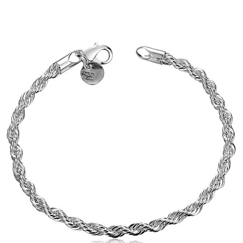 

Women's Chain Bracelet Ladies Unique Design Classic Basic Fashion Copper Bracelet Jewelry Silver For Wedding Party Daily Casual